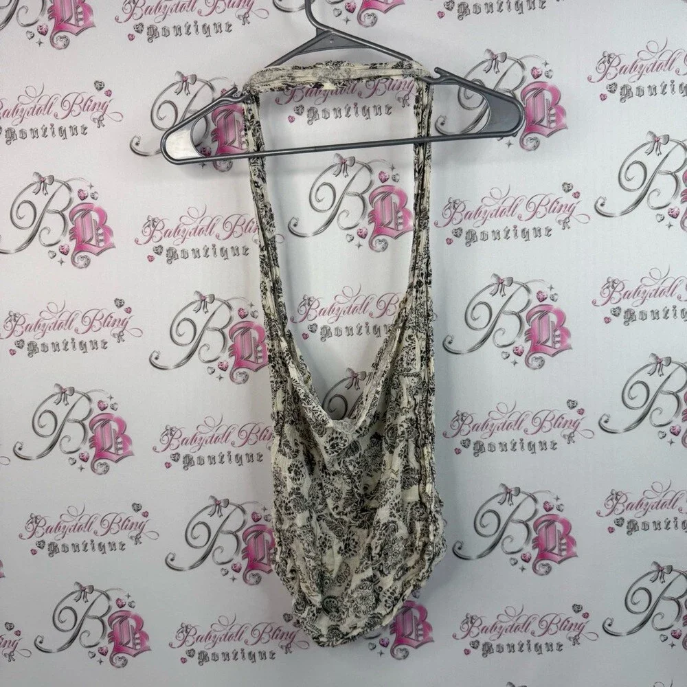 Free People bag long strap tote gold paisley cream Black and White Paisley Top